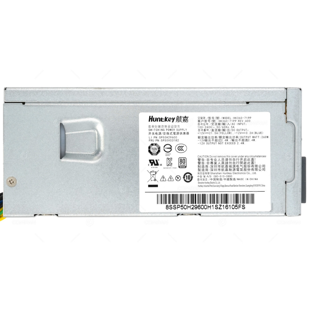 5P50V03182 LENOVO 260W POWER SUPPLY FOR M70T 5P50H29600, HK360-71PP